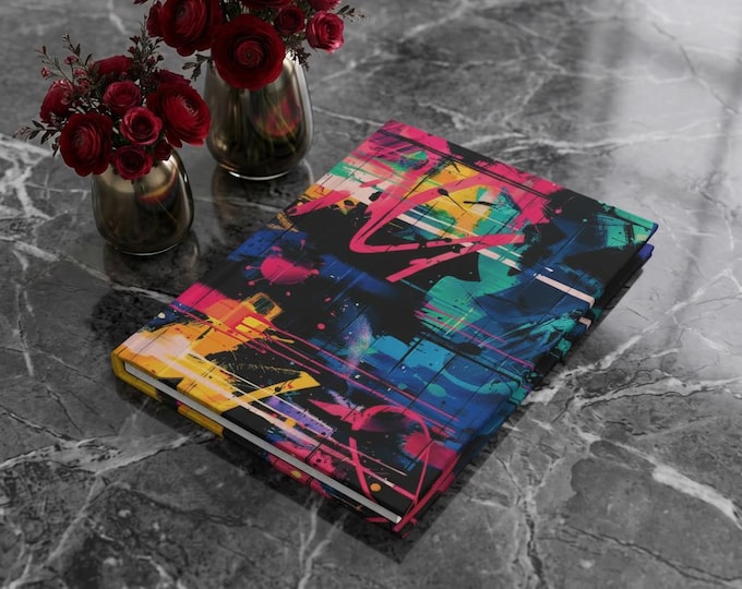 Neon Graffiti Abstract Hardcover Journal | Matte Cover