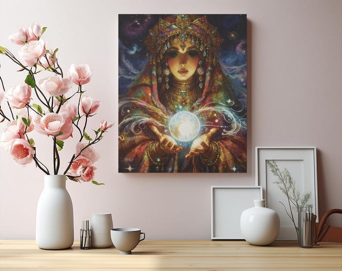 OEIL pour OEIL Canvas Home Art, Sorceress Bedroom Decor