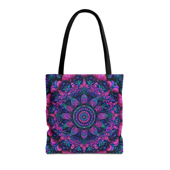 Boho Chic Mandala Tote Bag: Colorful Eco-Friendly Polyester