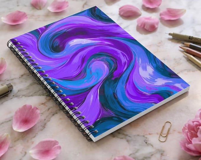 Azure Ink Spiral Notebook: Ruled Pages, Student Journal