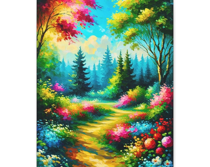 Secret Garden Canvas Wall Art: Nature Inspired Floral 16x20