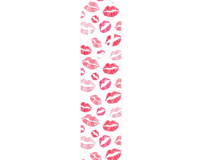 Kiss Print Bookmark | Lipstick Lips Pattern Metal Bookmark