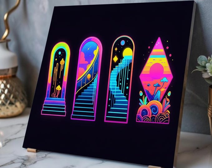 Portal to Portal Neon Acrylic Print | Mythical Wall Accent