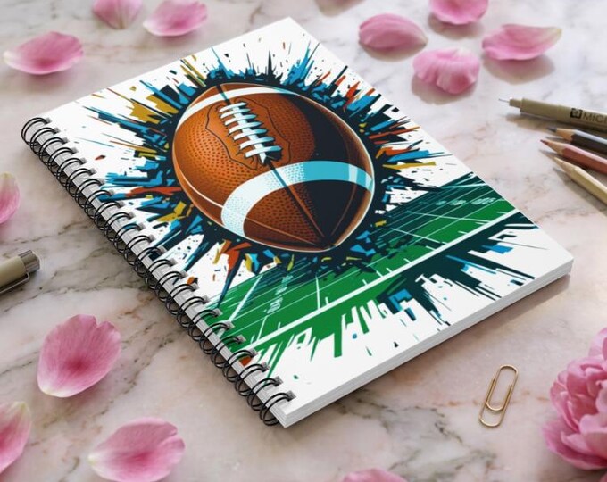 Football Notebook: Strong Graphic Design, Ruled Pages