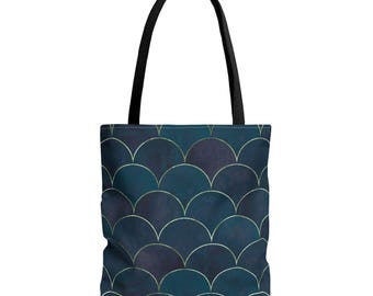 Ocean Wave Tote Bag: Stylish Polyester Beach Bag
