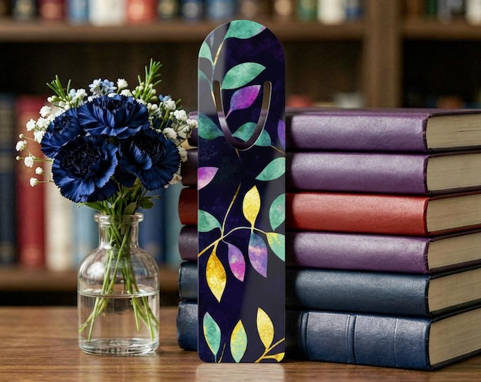Watercolor Leaf Vine Bookmark | Metal Corner Page Marker