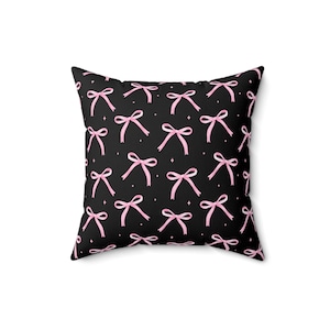 Ribbon Strong Spun Polyester Square Pillow - Stylish Home Decor, Cozy Living Room Throw Pillow, Gift Idea, Spring Home Decor, Spring Flower