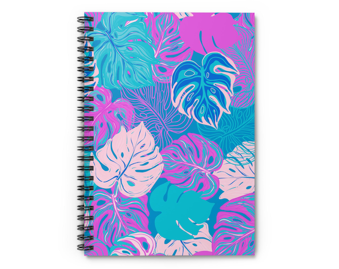 Tropical Floral Notebook: Ruled Lines, Journaling, Note-Taking