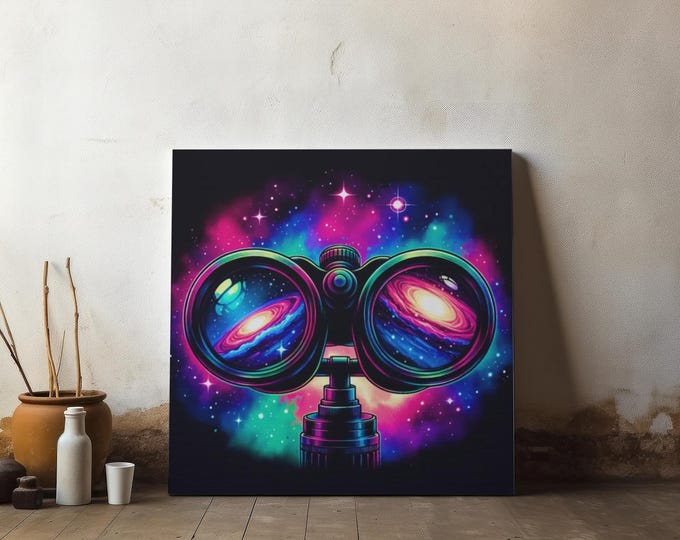 Galaxy Scope Canvas Wall Artwork, Celestial Decor, Abstract Style Art, Modern Wall Accent