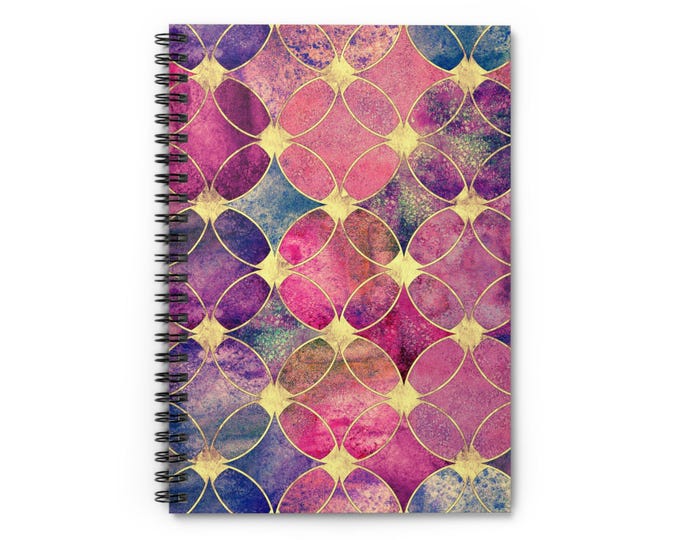 Abstract Red Sangria Notebook: Spiral Bound Journal, Ruled Pages