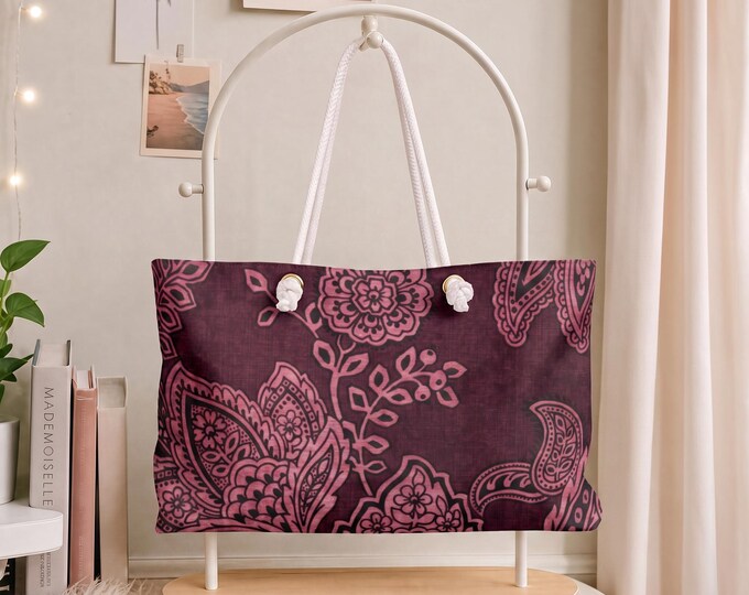 Rose Sandstone Weekender Bag | Floral Boho Travel Tote