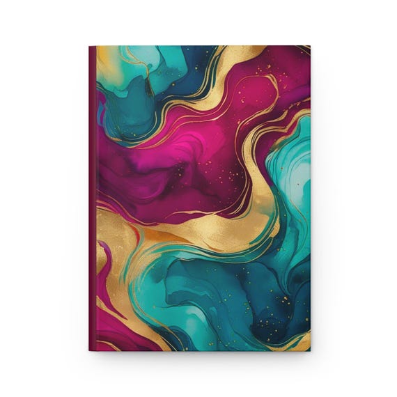 Marbled Hardcover Journal: Artistic Notebook with Ruled Lines