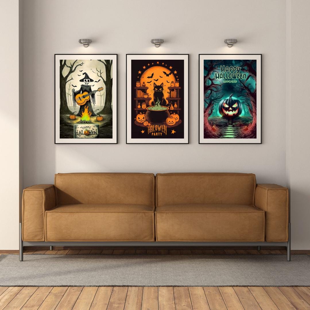 Printable Halloween Wall Art Set of 4 | Spooky Fun Halloween Decor ...