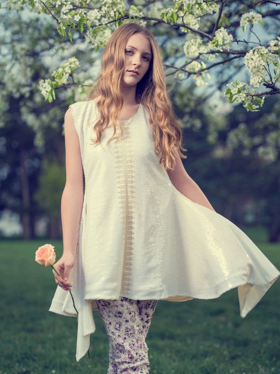 white sequin swing dress