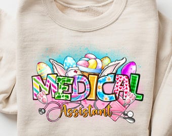 Easter Egg Nurse Sweatshirt, Easter Medicial Assistant T-shirt, Retro Easter Shirt, Easter Nursing Gift, Easter Medical Assistant Tee