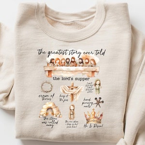Easter Jesus The Greatest Story Sweatshirt, Happy Easter T-shirt, Retro Easter Sweater, Easter Bunny Tee, Retro Easter Gift, Easter Shirt