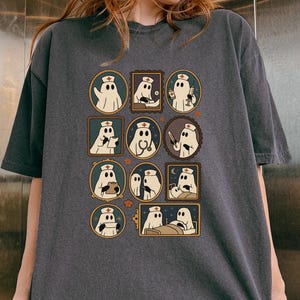 Comfort Ghost Nurse Shirt, Nurse Halloween Sweatshirt, Halloween Shirt, Spooky Nurse Tee, Halloween Nurse Gift, Women Halloween T-Shirt
