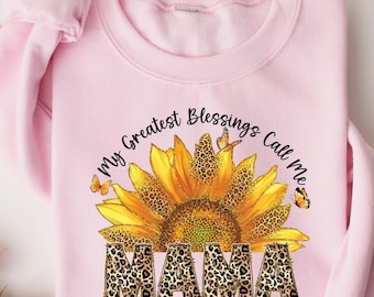 Sunflower Mom Sweatshirt, Mother's Day T-shirt, Blessed Mama Shirt, Mom Life Crewneck, Mothers Day Gift, Floral Mama Outfit, New Mom Tee