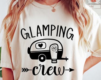 Camiseta de equipo de glamping, sudadera de camping, camiseta de camping a juego para grupos, regalo de equipo de glamping, camiseta de equipo de campamento, atuendo para amantes de la aventura