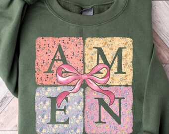 Amen Ostern Sweatshirt, Jesus Ostern T-shirt, Ostern Squad Shirt, Retro Amen Shirt, lustiges Ostern Kokette T-Shirt, Frauen Ostergeschenk,