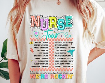 Retro Comfort Nurse Tour Shirt, lustige Krankenschwester-T-Shirts, an manchen Tagen rocke ich es Nurse Sweatshirt, Krankenschwester Wertschätzung Geschenk, Nurse Life Crewneck