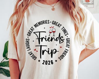 Camiseta de viaje de amigas 2026, camiseta de vacaciones personalizada para chicas, camiseta de destino a juego, sudadera de viaje para mejores amigas, sudadera con capucha para viaje de hermanas, camiseta de crucero