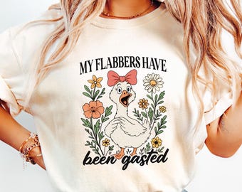 Camiseta retro de pato, camiseta de pato tonto, sudadera "Mis flabbers han sido gasted", regalo de mamá sarcástica, cuello redondo de humor divertido