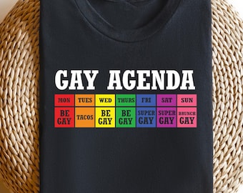 Camiseta da Agenda Gay, Camiseta do Mês do Orgulho, Moletom de Apoio LGBTQ, Gola Redonda dos Direitos Humanos, Presente do Orgulho Gay, Camiseta da Igualdade, Camiseta Aliada LGBTQ