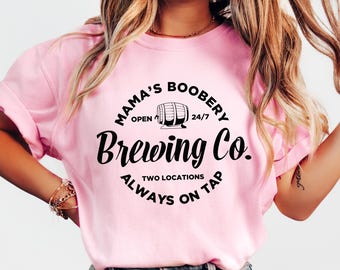 Retro Comfort Breastfeeding Shirt, New Mom Tshirt, Funny Mama Life Sweatshirt, Breastfeeding Mom Gift, Trendy Mom Outfit, Mama's Boobery Tee