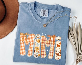 Comfort Colors® Mimi Shirt, Florales Gingham Oma Tee, Geschenk für Nana, neue Oma Tshirt, Coquette Nana Tee, Cottagecore Mimi Sweatshirt