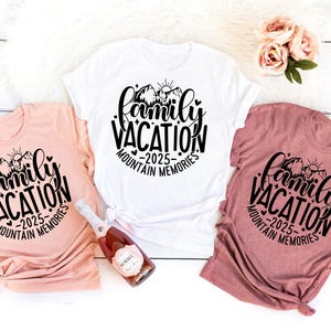 Retro Family Vacation Mountain Memories 2025 T-Shirt, Family Vacation Shirt, Group Matching Tees, Family Matching Gift, Cute Mountain Shirt