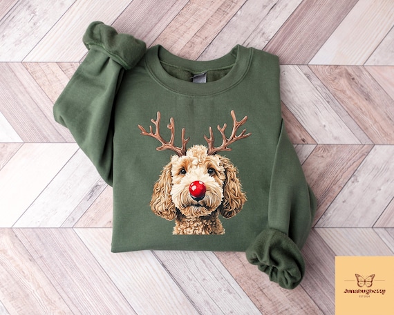 Christmas Golden Doodle Sweatshirt, Christmas Dog Shirt, Dog Lover Gift, Holiday Dog Sweater, Doodle Mom Crewneck, Christmas Dog Mom Tshirt