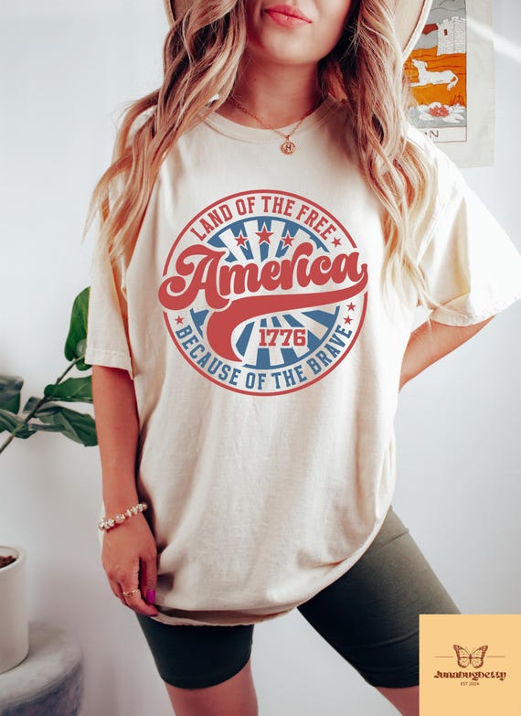 Land of the Free Because of the Brave Shirt, Independence Day T