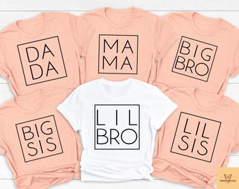 Mini t-shirt bébé papa maman, t-shirts familiaux assortis, sweat-shirts famille mignons, mini chemises assorties papa maman, cadeau de faire-part de naissance