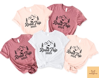 Aangepaste roadtrip shirt, road trip 2025 tee, familie road trip shirt, meisjes road trip cadeau, reisshirt, avontuur shirt, familie vakantie tee