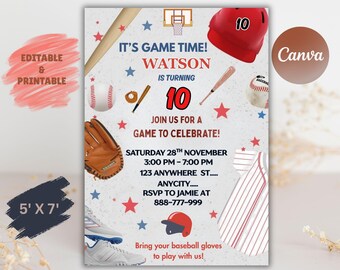 Baseball Invitation, Baseball Birthday Invitation, Baseball Birthday Invitation, Baseball Party Invitation, Baseball Birthday Party Invitation