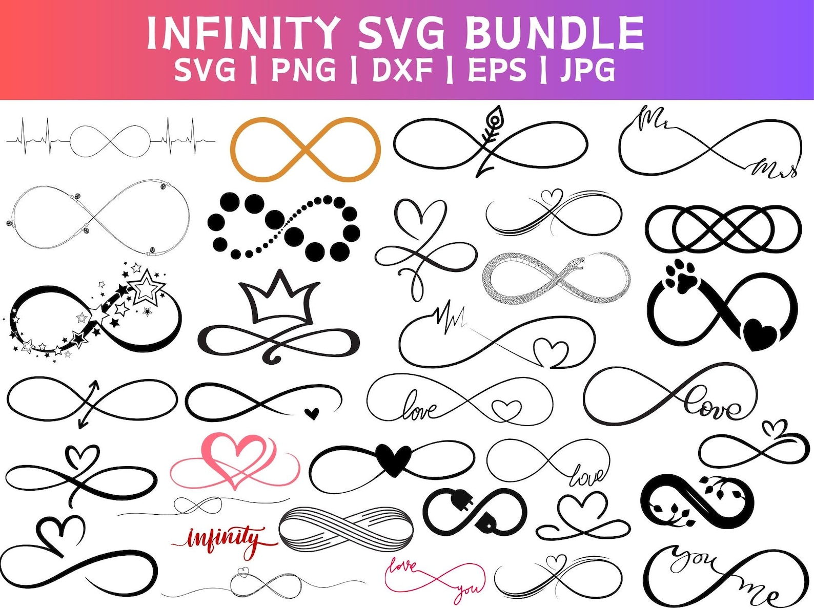 Infinity Friend Svg Infinity Svg, Infinity Love Svg Bundle, Forever Infinity Svg, Infinity ...