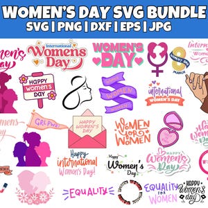 Womens Day Bundle Svg, 8th March Women's Day Svg, International Women's Day Svg, Women Power Svg, Strong Woman Svg, Girl Boss Svg