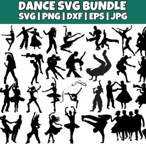 Dance Svg, Dance Silhouette, Dance Svg Bundle, Dance Cut File, Dancers Svg, Dance Clipart, Dancer Silhouettes svg, Instant Download