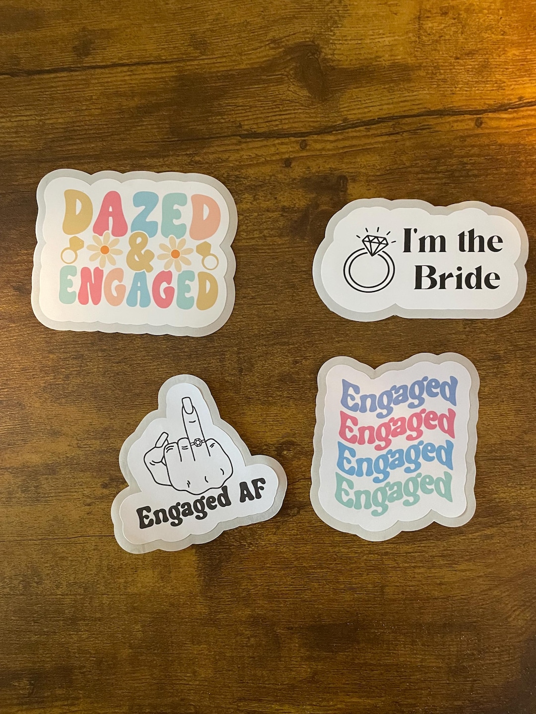 Engagement Stickers - Bride, Dazed, AF - Matte Finish - Etsy