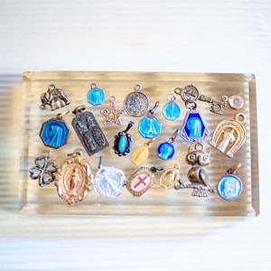 Antique Collection of 22 Religious Enamel Medals, Pendants, and Charms – Unique Vintage Lot