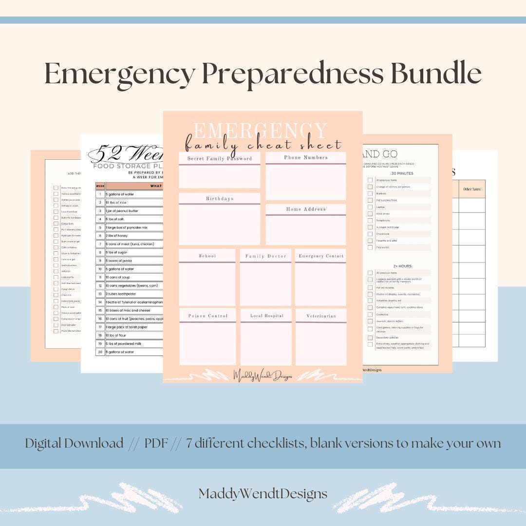 Emergency Preparedness Bundle - Etsy