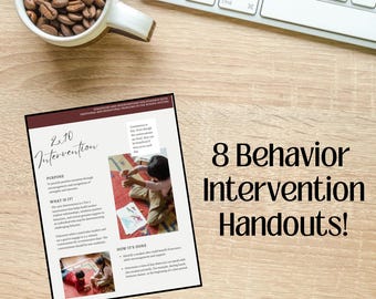May include: A printable handout titled "2x10 Intervention" with a purpose, what it is, and how it's done. The handout is part of a set of 8 behavior intervention handouts.