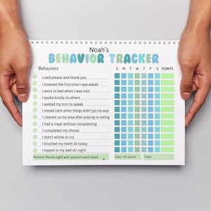 Behavior Reward Chart for Kids, Good Behavior Tracking, Children Behavior Chart, Printable, Editable, Digital PDF, At Home, Classroom