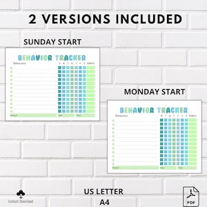 Kids Behavior Chart, Good Behavior Tracking, Kids Reward Tracker, Children Behavior Chart, Printable, Editable, Digital, At Home, Classroom