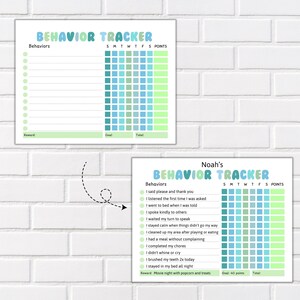 Behavior Reward Chart for Kids, Good Behavior Tracking, Children Behavior Chart, Printable, Editable, Digital PDF, At Home, Classroom