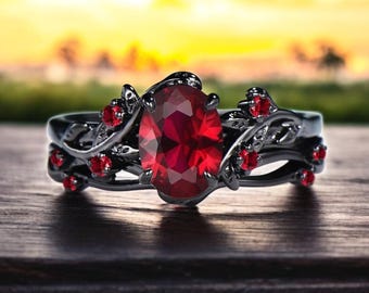 Assortiment vintage rode kristallen ringen pistool zwarte roos tak en kruis 2 stuks ontwerp punk zirkoon sieraden gotische mode ringen uniek cadeau voor haar