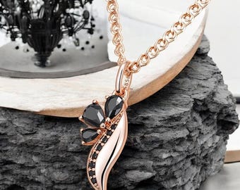 Natürliche Zirkon Blume Anhänger Halskette für Frauen Rose Gold Farbe Kristall Vintage Halskette Zirkonia Halskette Geschenk für Sie