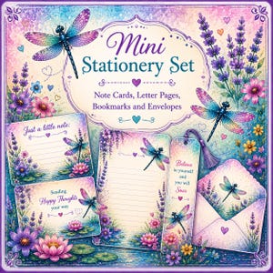 Dragonfly Themed Stationery Set *digital download*