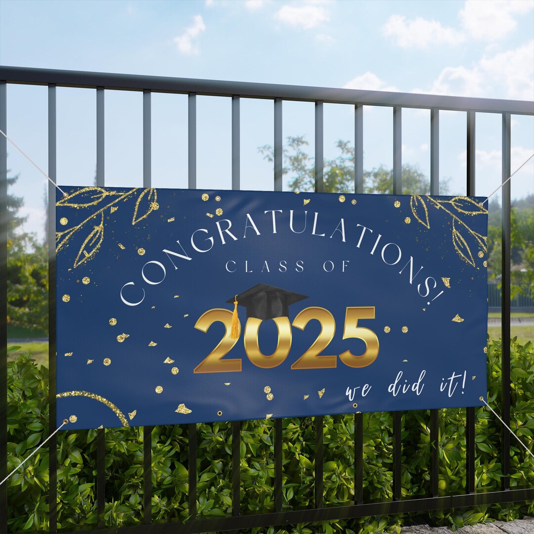 Graduation Banner, Custom Congratulations Banner for Class of 2025 ...